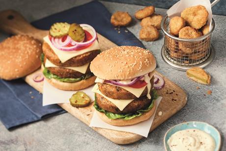 Plant Menu No Chicken Smash Burgers and Frickles