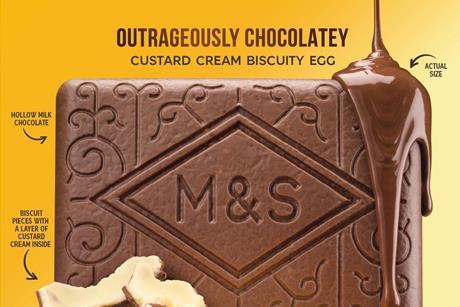 Outrageously Chocolatey Custard Cream Biscuity Egg