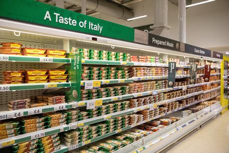 Tesco italy ready meals aisle