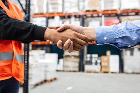 warehouse shake hand handshake