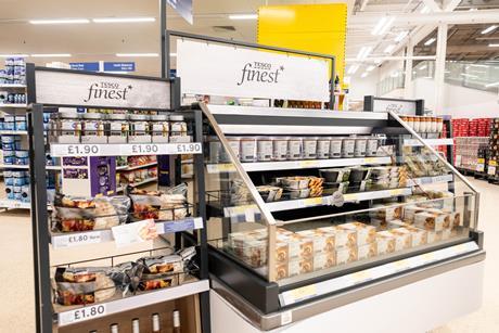Tesco finest display shelf aisle Newport