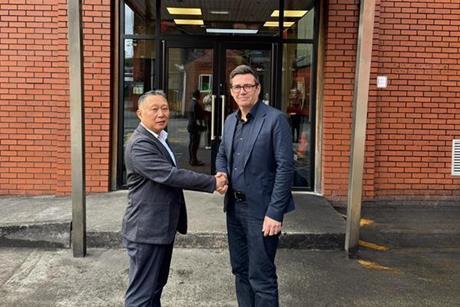 Mizkan - Mayor Andy Burnham and Mizkan’s UK CEO, Chikara Tanaka