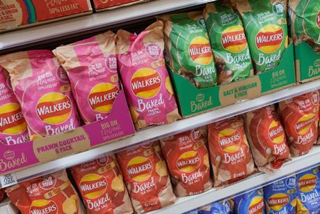 Walkers Baked products on a shelf - paper packaging (credit to Mark Mackenzie)