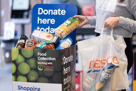 tesco food bank donation community