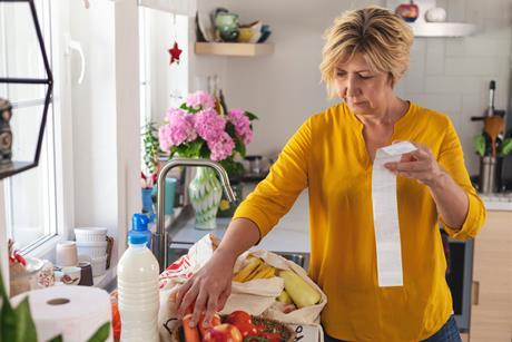 grocery shopping prices receipt money cost of living inflation